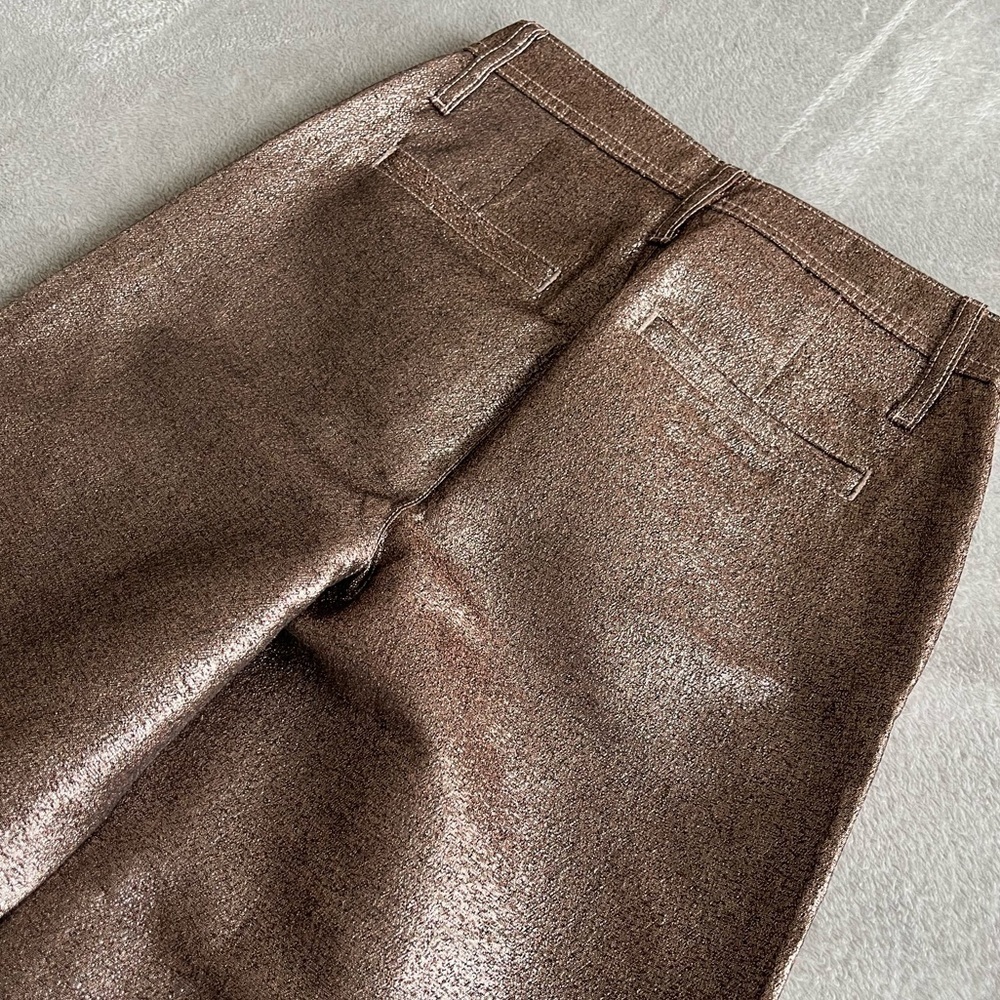 Madewell Slim Emmett Wide Leg Crop Metallic Pants 24 - Picture 9 of 10